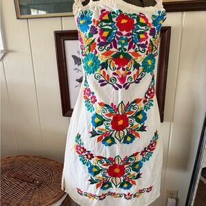 Embroidered Floral White Dress